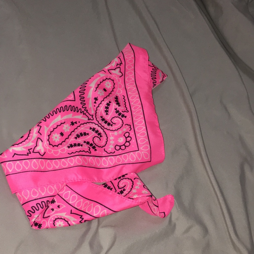 bright neon pink bandanna